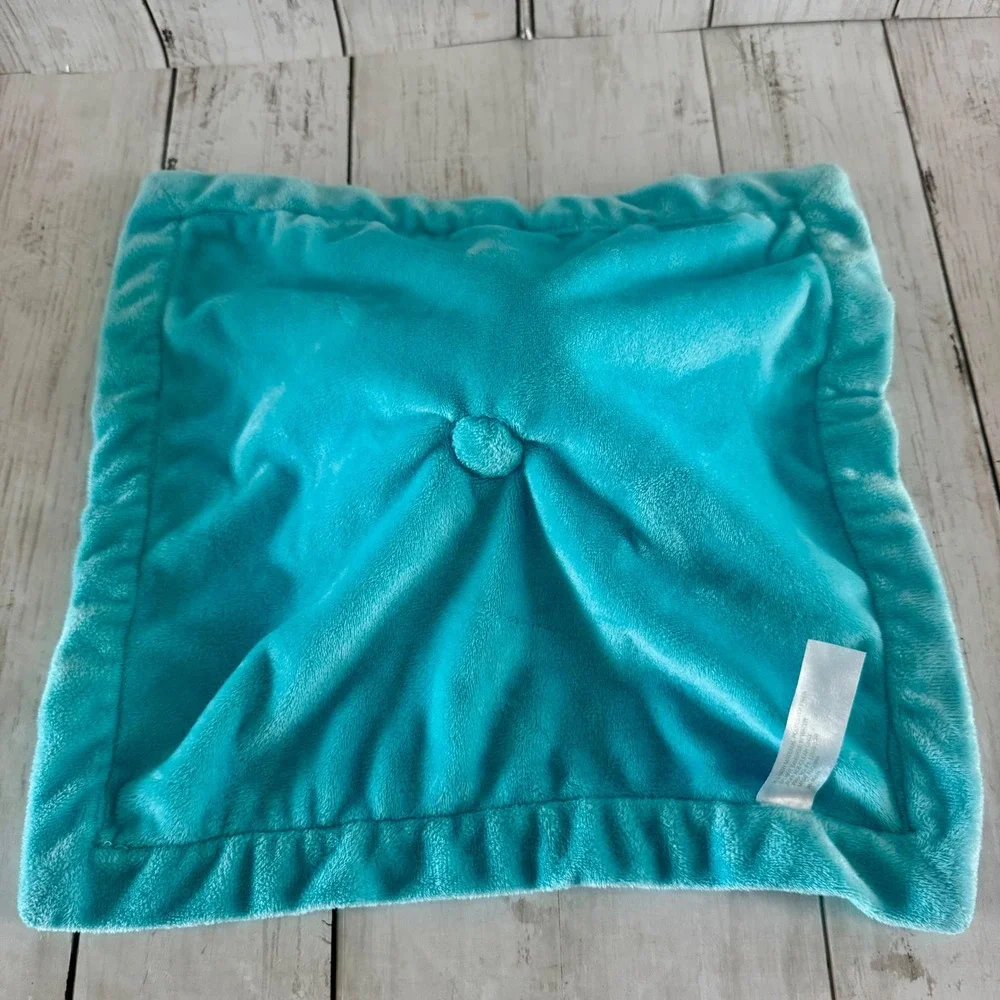 Kids Line Elephant Security Blanket Lovey Turquoise Orange Dotted Stripes Plush
